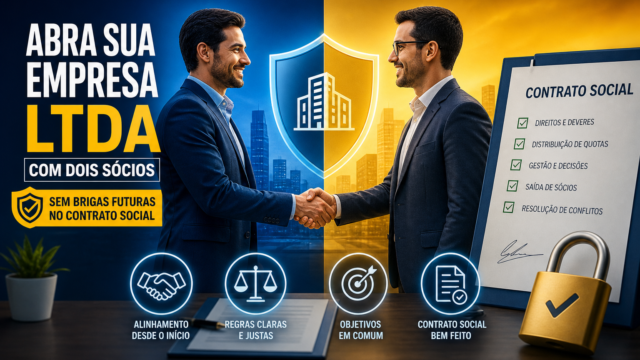 Como abrir empresa LTDA com dois sócios sem brigas futuras no contrato social