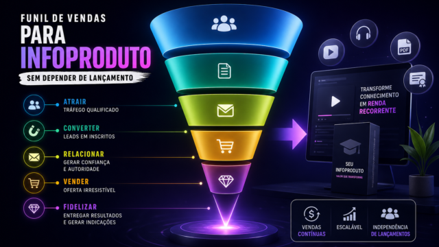 Como estruturar um funil de vendas para infoproduto sem depender de lançamento